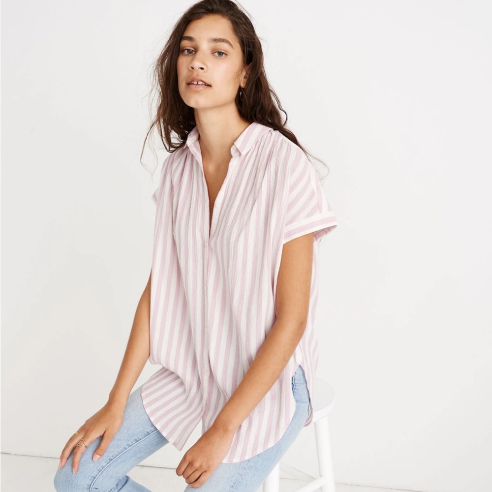 Madewell Central Tunic Stripe Button Up